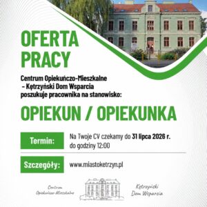 Plakat Oferta pracy Opiekun / Opiekunka
